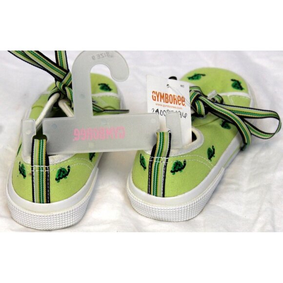 NEW 2006/05 Gymboree Prep Canvas Sneaker Shoes sz 9 Embroidered Turtles Green - Picture 7 of 9